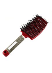 Women Men Hair Scalp Massage Bristle Comb & Nylon Brush Wet Curly Detangling Hair Brush for Salon Hairdressing Styling Tools