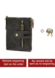 Smart Wallet GPS Record Bluetooth Free Shipping Engraving Gift Coin Purse Chain Genuine Leather Card Holders Men Zipper Clutch