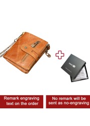 Smart Wallet GPS Record Bluetooth Free Shipping Engraving Gift Coin Purse Chain Genuine Leather Card Holders Men Zipper Clutch