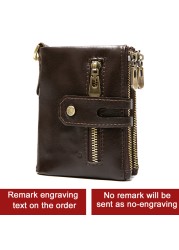 Smart Wallet GPS Record Bluetooth Free Shipping Engraving Gift Coin Purse Chain Genuine Leather Card Holders Men Zipper Clutch