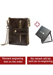 Smart Wallet GPS Record Bluetooth Free Shipping Engraving Gift Coin Purse Chain Genuine Leather Card Holders Men Zipper Clutch