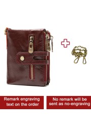 Smart Wallet GPS Record Bluetooth Free Shipping Engraving Gift Coin Purse Chain Genuine Leather Card Holders Men Zipper Clutch