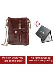 Smart Wallet GPS Record Bluetooth Free Shipping Engraving Gift Coin Purse Chain Genuine Leather Card Holders Men Zipper Clutch