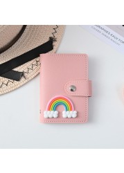 New Student Cute Meal Card Holder Wallet PU Leather Cartoon 26 Bit Card Case Holder School Men Women Credit Card Bag ID