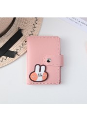 New Student Cute Meal Card Holder Wallet PU Leather Cartoon 26 Bit Card Case Holder School Men Women Credit Card Bag ID