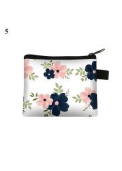 Fashion Brand Wallet Women Lovely Bowknot Flower Print Small Coin Bag Wallet Canvas Zipper Female Coin Purse Purse Earphone