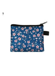 Fashion Brand Wallet Women Lovely Bowknot Flower Print Small Coin Bag Wallet Canvas Zipper Female Coin Purse Purse Earphone