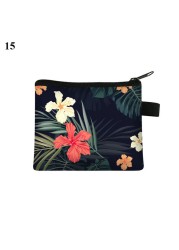 Fashion Brand Wallet Women Lovely Bowknot Flower Print Small Coin Bag Wallet Canvas Zipper Female Coin Purse Purse Earphone