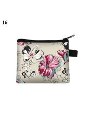 Fashion Brand Wallet Women Lovely Bowknot Flower Print Small Coin Bag Wallet Canvas Zipper Female Coin Purse Purse Earphone