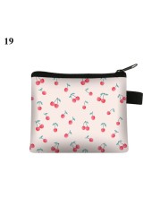 Fashion Brand Wallet Women Lovely Bowknot Flower Print Small Coin Bag Wallet Canvas Zipper Female Coin Purse Purse Earphone