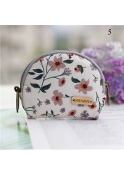 Fashion Brand Wallet Women Lovely Bowknot Flower Print Small Coin Bag Wallet Canvas Zipper Female Coin Purse Purse Earphone