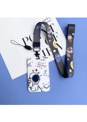 Cute Astronaut Cartoon Card Holder Keychain Student Doll Access Control Ic Card Sliding Certificate Cover For Women Men Wallet