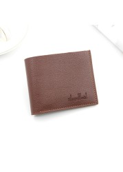 New men's wallet fashion smooth soft leather cross section multi-function wallet tide short men's wallet quality assurance