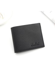 New men's wallet fashion smooth soft leather cross section multi-function wallet tide short men's wallet quality assurance