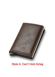 Credit Card Holders Rfid Airtag Wallet Men Carbon Fiber Thin Bank Card Holder Case Airt Tag Male Smart Mini Wallet Macsafe