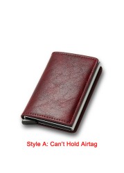 Credit Card Holders Rfid Airtag Wallet Men Carbon Fiber Thin Bank Card Holder Case Airt Tag Male Smart Mini Wallet Macsafe