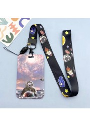 New Cartoon Space ID Credit Bank Card Holder Students Bus Visiting Card Case Door ID Badge Cards Cover for Women Men Pendants