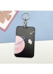 New Cartoon Space ID Credit Bank Card Holder Students Bus Visiting Card Case Door ID Badge Cards Cover for Women Men Pendants