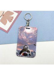 New Cartoon Space ID Credit Bank Card Holder Students Bus Visiting Card Case Door ID Badge Cards Cover for Women Men Pendants