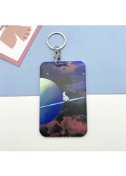 New Cartoon Space ID Credit Bank Card Holder Students Bus Visiting Card Case Door ID Badge Cards Cover for Women Men Pendants