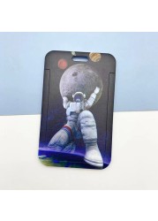 New Cartoon Space ID Credit Bank Card Holder Students Bus Visiting Card Case Door ID Badge Cards Cover for Women Men Pendants