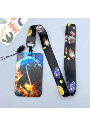 New Cartoon Space ID Credit Bank Card Holder Students Bus Visiting Card Case Door ID Badge Cards Cover for Women Men Pendants