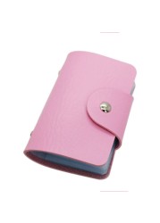 24 Slots Felt Wool Felt Women Men ID Credit Card Button Case Holder Wallet Organizer Gift Business Card ID Card Holder Wallet