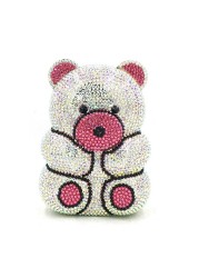 Women's Perforated Bear Handbag,Bear Perforated Crystal Handbag,Cocktail Purse,Shoulder Bag,Gifts