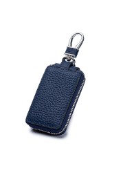 2022 New Genuine Leather Car Key Holder For Men Unisexl Keys Bag Men Leather Key Bag Women Zipper Key