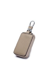 2022 New Genuine Leather Car Key Holder For Men Unisexl Keys Bag Men Leather Key Bag Women Zipper Key