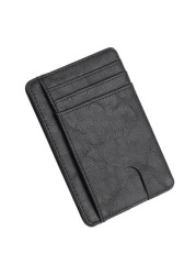 Slim rfid blocking leather wallet credit id card holder money purse for men women fashion bag