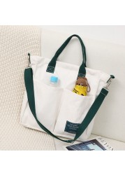 Women Canvas Handbags Female Shopping Bags Shoulder Bag Environmental Storage Bag Reusable Foldable Eco Grocery Bags Bolso