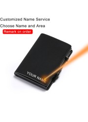 DIENQI - Leather Anti-theft Card Holder for Men and Women, Anti-magnetic, Credit Cards, Simple Wallet, Pocket Case