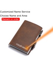 DIENQI - Leather Anti-theft Card Holder for Men and Women, Anti-magnetic, Credit Cards, Simple Wallet, Pocket Case