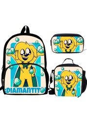 3pcs Mochila Anime mikecack Print Backpack for Boys Girls School Bags Compass Team Kawaii Funny Game Kids School Bag Pack