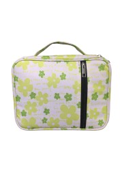 Portable Canvas Bible Cover Floral Pattern Handbag with Handle & Zippered Pocket Tote Book Holder Waterproof Cover