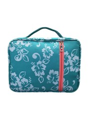 Portable Canvas Bible Cover Floral Pattern Handbag with Handle & Zippered Pocket Tote Book Holder Waterproof Cover