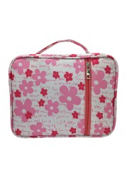 Portable Canvas Bible Cover Floral Pattern Handbag with Handle & Zippered Pocket Tote Book Holder Waterproof Cover