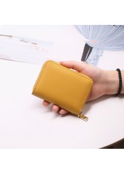 Women/Men Business Card Holder Wallet Case Red/Black/Grey/Yellow/Blue/Purple Credit Card Case 26 Bit Zipper Card Wallet