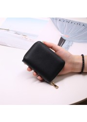 Women/Men Business Card Holder Wallet Case Red/Black/Grey/Yellow/Blue/Purple Credit Card Case 26 Bit Zipper Card Wallet