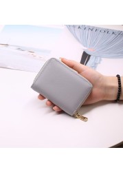 Women/Men Business Card Holder Wallet Case Red/Black/Grey/Yellow/Blue/Purple Credit Card Case 26 Bit Zipper Card Wallet