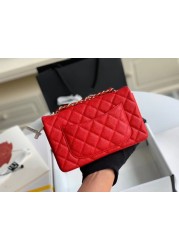 Classic cow and sheep leather bag ladies new net red fashion caviar bag trend wild luxury simple leather production high quality