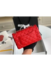 Classic cow and sheep leather bag ladies new net red fashion caviar bag trend wild luxury simple leather production high quality