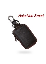 Smart Bluetooth Compatible Tracker Genuine Leather Wallet Keys Organizer Men Smart Car Holders Housekeeper Keychain Men