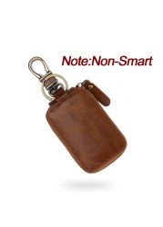 Smart Bluetooth Compatible Tracker Genuine Leather Wallet Keys Organizer Men Smart Car Holders Housekeeper Keychain Men