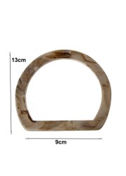 D Round Shape Bamboo Wood Resin Bag Handle For Handbag Hand Purse Frame DIY Bags Accessories New Fashion Bag Handles