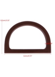 D Round Shape Bamboo Wood Resin Bag Handle For Handbag Hand Purse Frame DIY Bags Accessories New Fashion Bag Handles