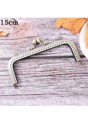 1PC Bronze DIY Purse Handbag Handle Coins Bags Metal Kiss Clasp Frame Lock New Fashion Handle 8.5/10.5/12.5/15/16/18/20cm