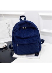 Personalized corduroy black navy khaki gary student backpack embroidered custom large capacity school bag for students and adults