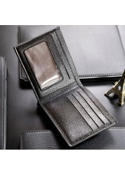 Men's Leather Wallet Business Foldable Luxury Wallet Billfold Slim Hipster Credit Card Holders Insert Coin Purses Vintage Walls